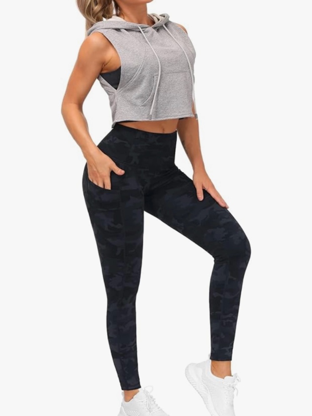 THE GYM PEOPLE Thick High Waist Yoga Pants with Pockets, Tummy control small